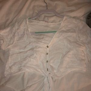 Cropped tied white shirt “Don’t ask why” brand